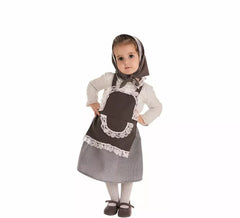 Chestnut Seller Kit or Costume with Plaid Skirt for Girls: Skirt, Apron and Scarf