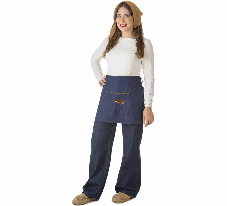Translation missing: en.Kit o Disfraz de Castañera Jeans para mujer: Delantal y Pañuelo