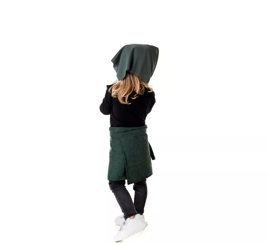 Kit o Disfraz de Castañera Otoño Verde para niña