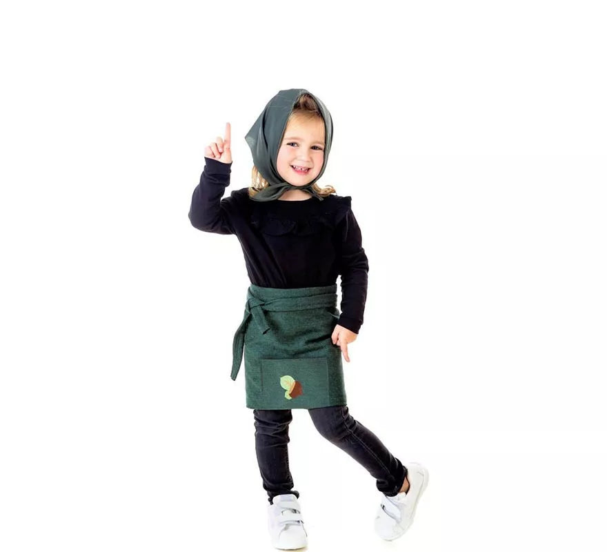 Translation missing: en.Kit o Disfraz de Castañera Otoño Verde para niña