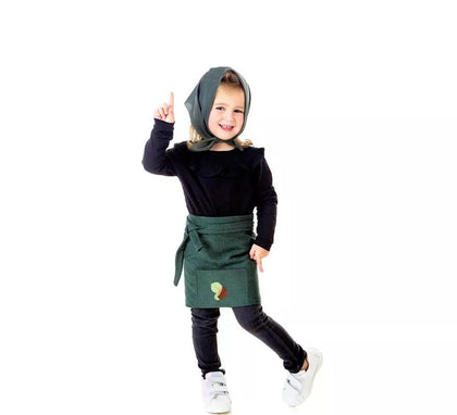 Kit o Disfraz de Castañera Otoño Verde para niña