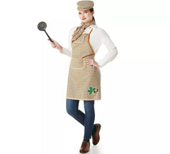 Chestnut Seller Costume Kit for Women: Cap, Apron and Scarf