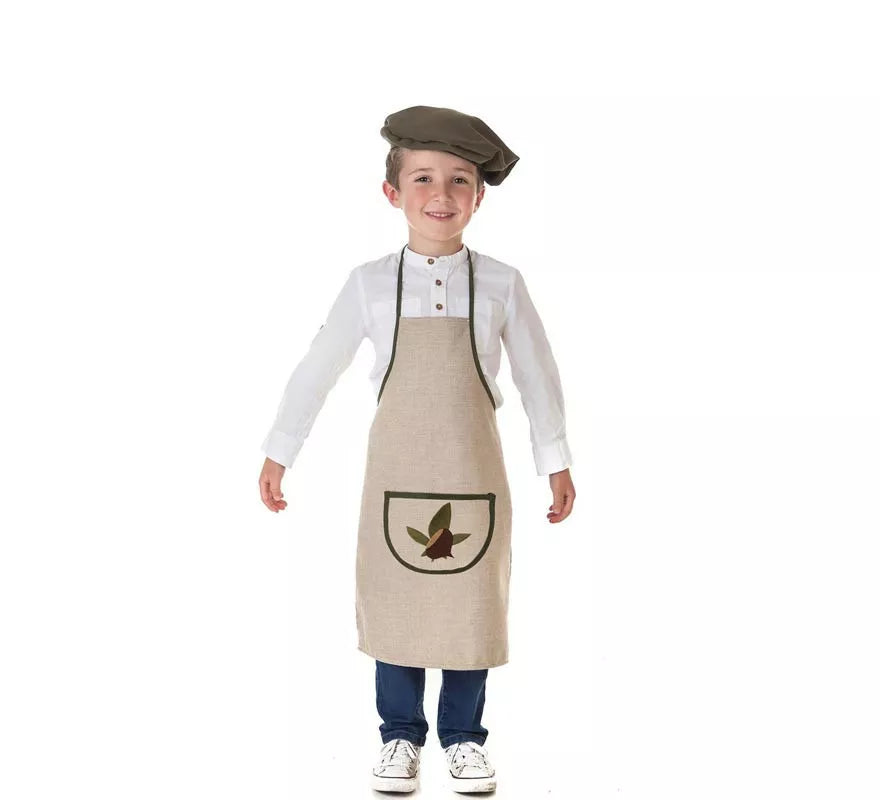 Translation missing: en.Kit o Disfraz de Castañero Beige Hojas-Castaña para niño