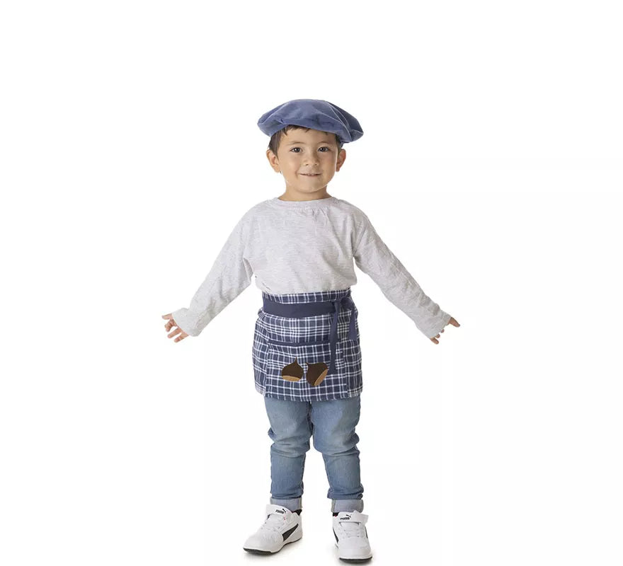 Translation missing: en.Kit o Disfraz de Castañero Cuadros Azul para niño