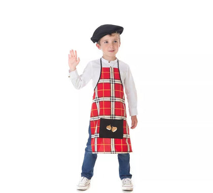 Kit o Disfraz de Castañero Cuadros Rojos para niño