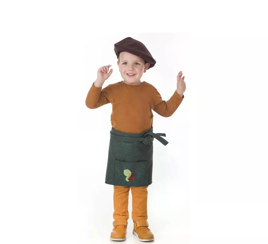 Kit o Disfraz de Castañero Otoño Verde para bebé