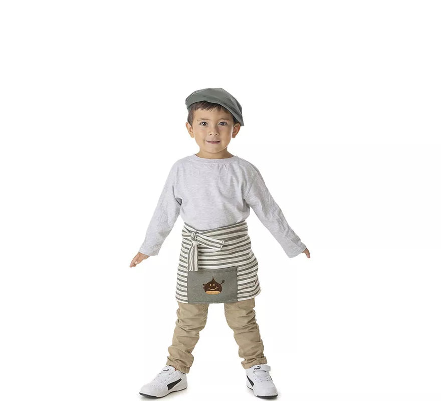 Translation missing: en.Kit o Disfraz de Castañero Rayas Verde Corto para niño