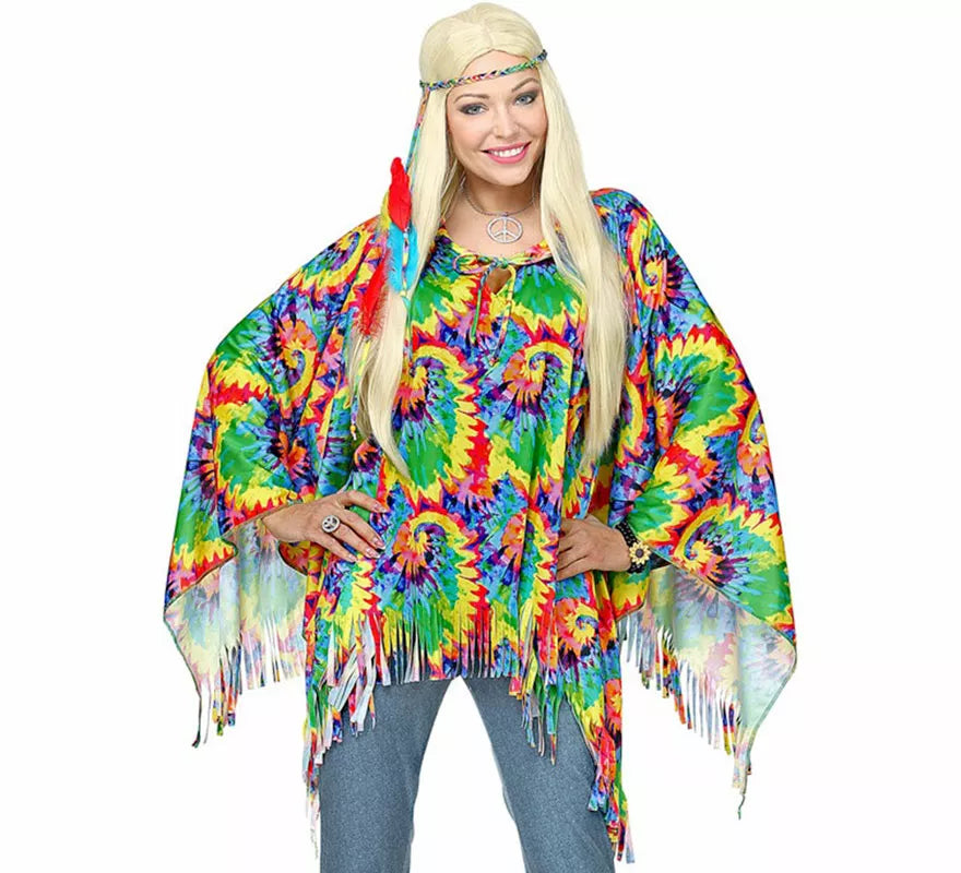 Translation missing: en.Kit o Disfraz de Hippie Psicodélico: Poncho y Diadema