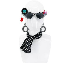 Black 50s Pin Up Kit: Glasses, Earrings and Scarf