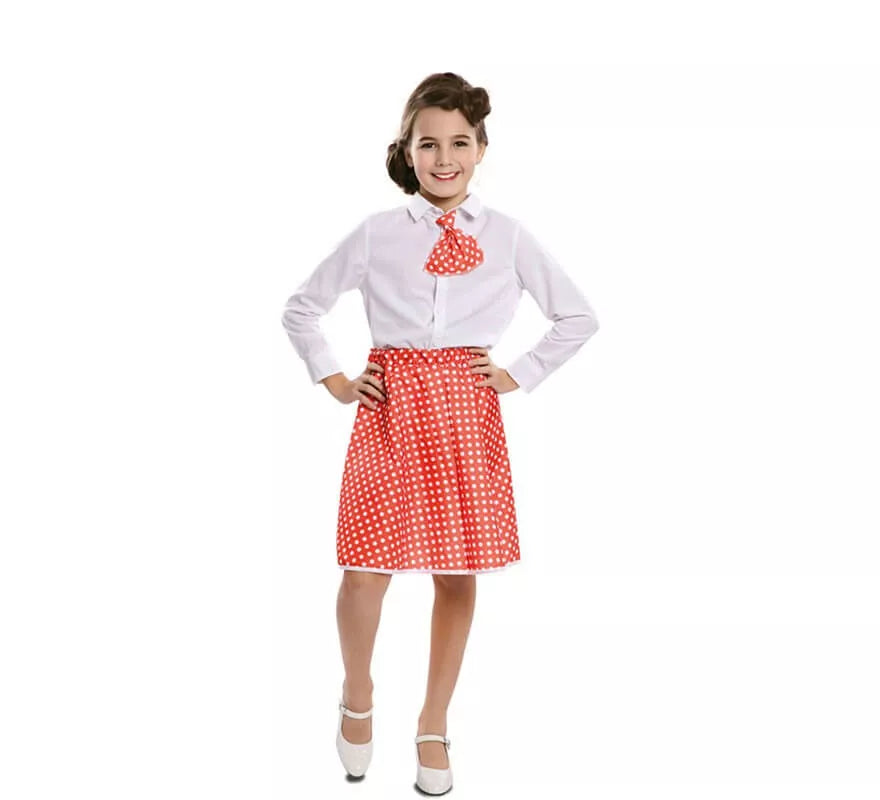 Translation missing: en.Kit Pin-Up Rojo para niña: Falda y Corbata