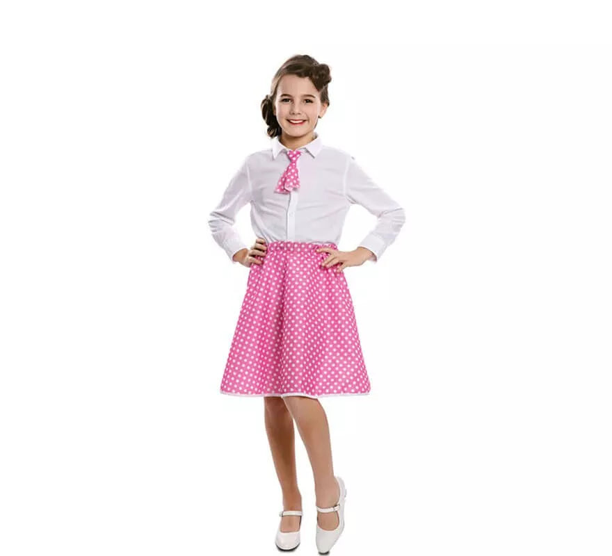 Translation missing: en.Kit Pin-Up Rosa para niña: Falda y Corbata