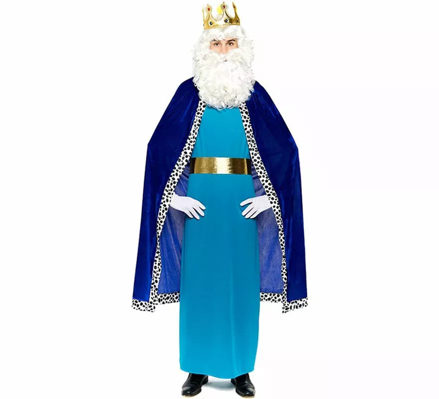 Kit Rey Mago azul adulto: Capa y Corona