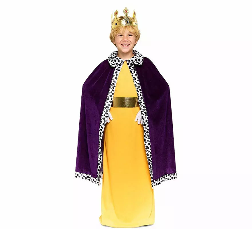Kit Rey Mago morado Infantil: Capa y Corona