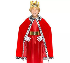 Kit Infantil do Rei Mago Vermelho: Capa e Coroa