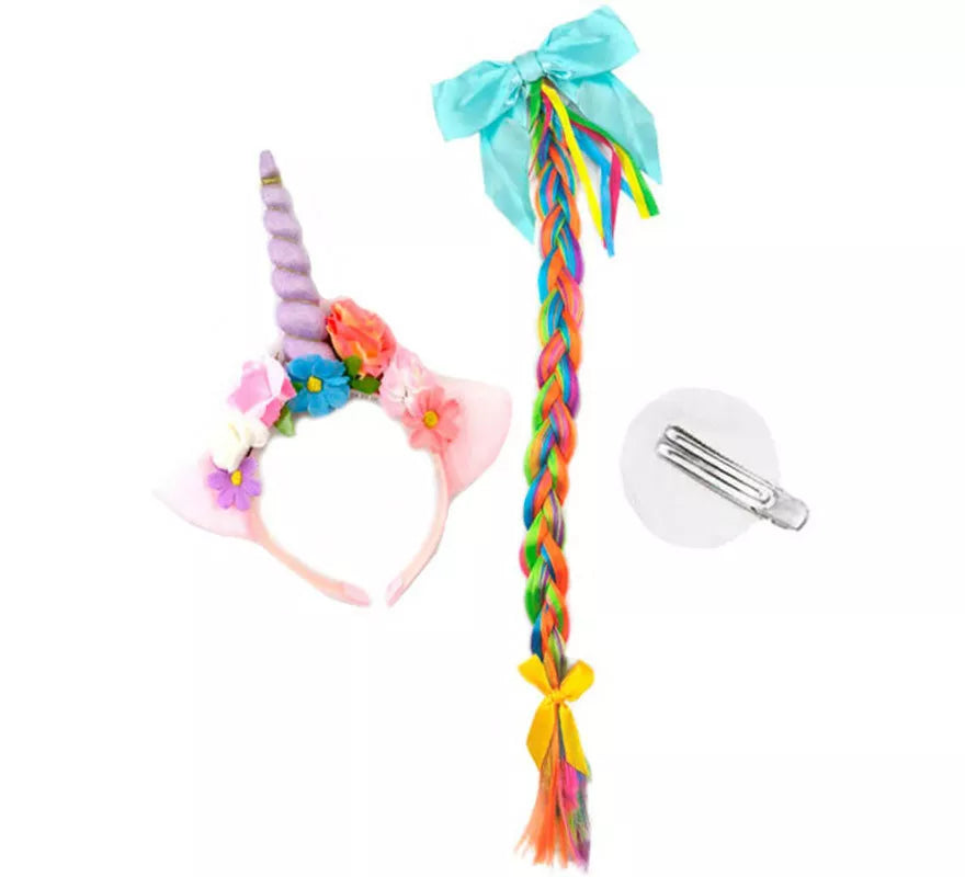 Translation missing: en.Kit Unicornio Floral: Diadema y Trenza de 60 cm