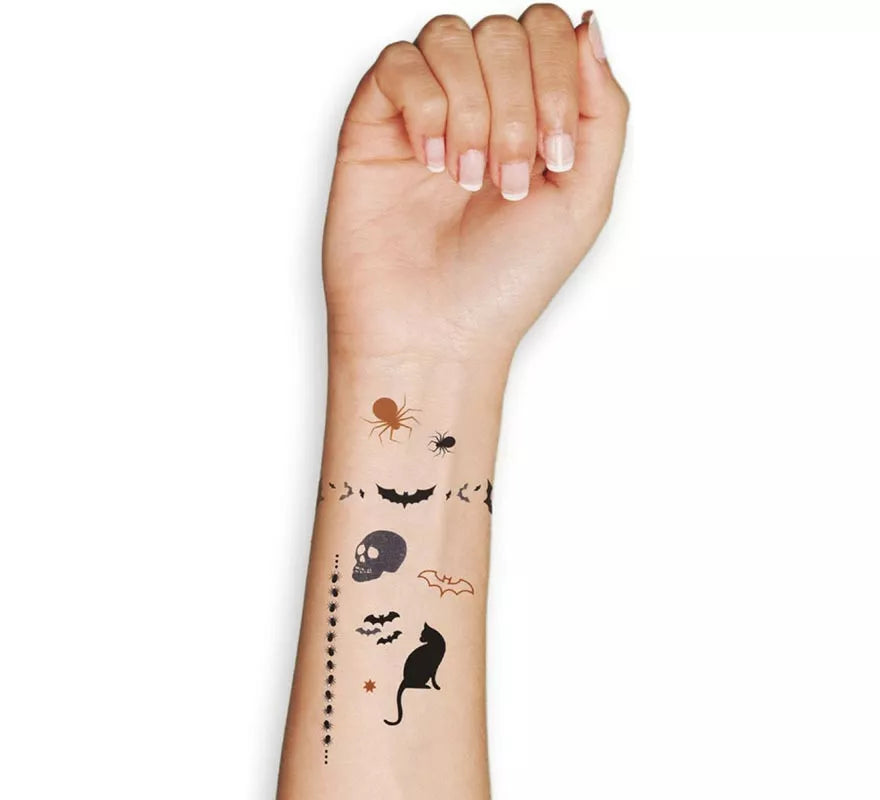 Translation missing: en.Lámina de Tatuajes Temporales de Halloween en diseños surtidos