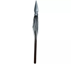 Plastic Indian or Eskimo spear with hair, 43 cm