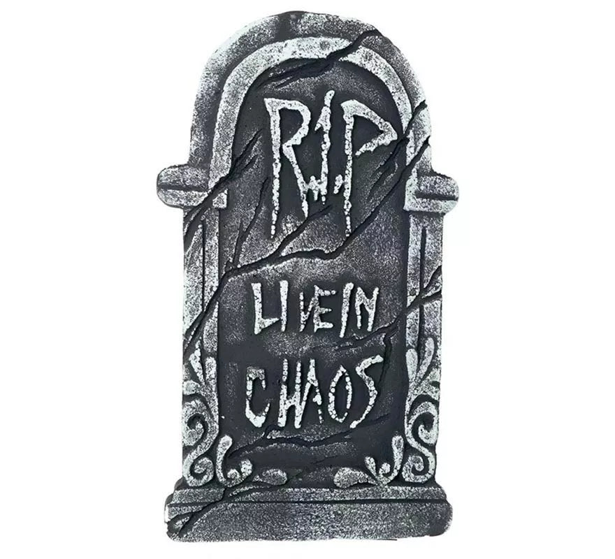 "Lápida Cementerio ""Live in Chaos2 de 43x22 cm"