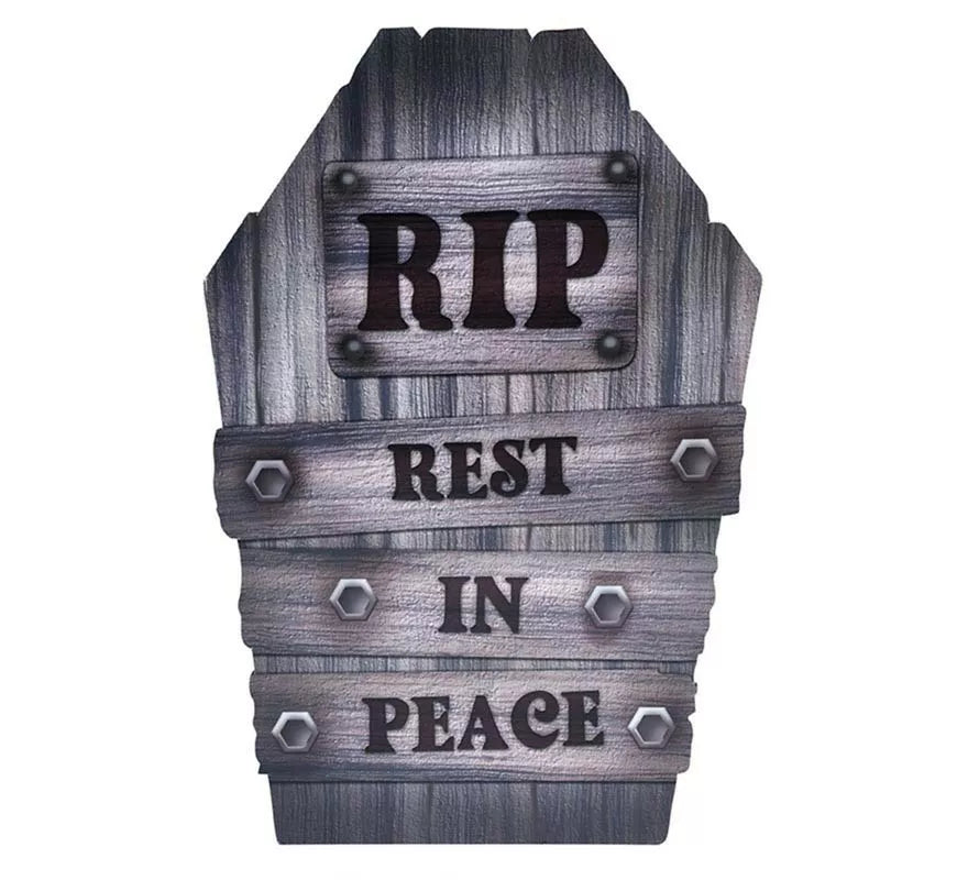 "Lápida Cementerio plástico 'Rest in Peace"" de 56 cm"