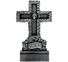 Cemetery Tombstone Cross and RIP 38x3x61 cm