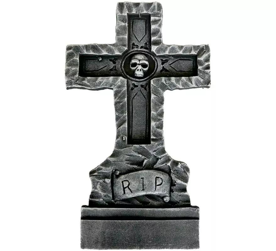 Translation missing: en.Lápida de Cementerio Cruz y RIP de 38x3x61 cm