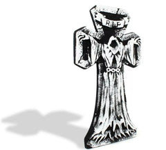 Death in RIP foam robe tombstone 34x57 cm