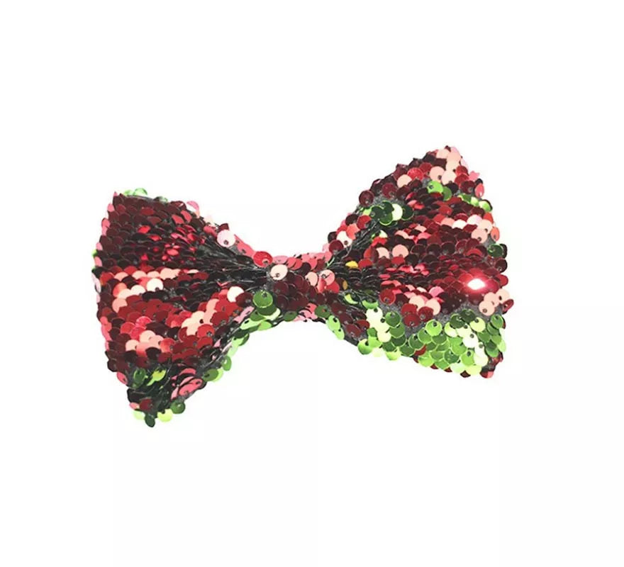 Lazo bling bling rojo y verde de 12 cm