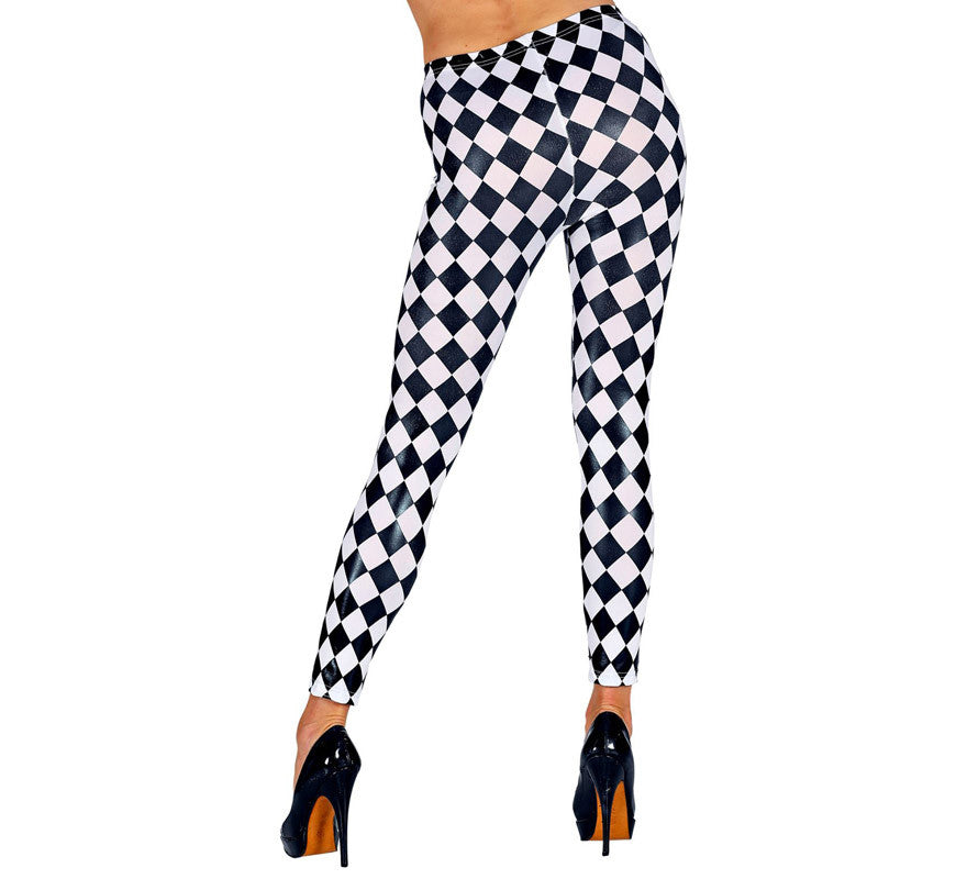 Leggings a Rombos Blancos y Negros para mujer