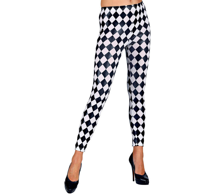 Leggings a Rombos Blancos y Negros para mujer