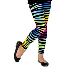 Children's 80's Multicolor Animal Print Neon Leggings
