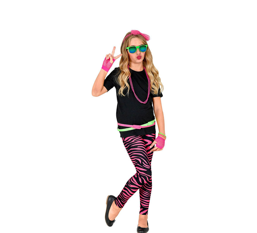 Translation missing: en.Leggings Neón Rosa Animal Print Años 80 Infantiles