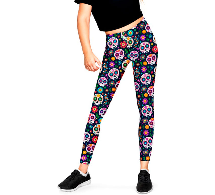 Leggins de Calaveras Catrina para niña