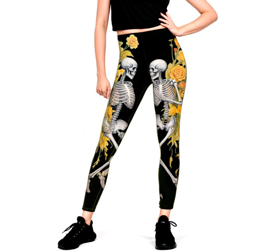 Translation missing: en.Leggins de Esqueletos con Flores para mujer