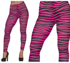 Fuchsia Zebra print leggings for women