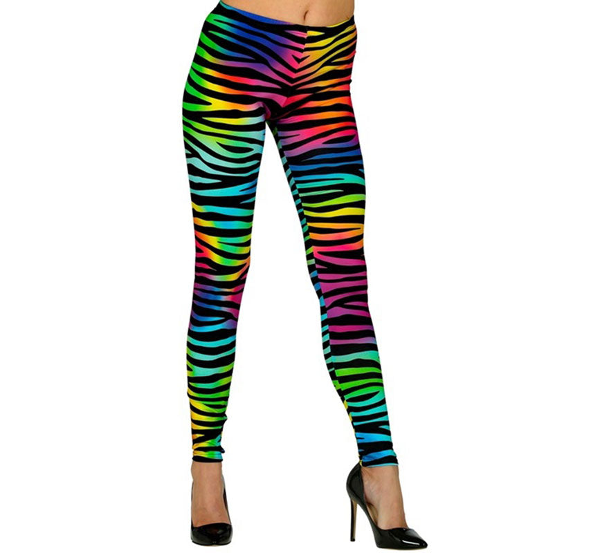 Translation missing: en.Leggins estampado Leopardo Neón multicolor Años 80
