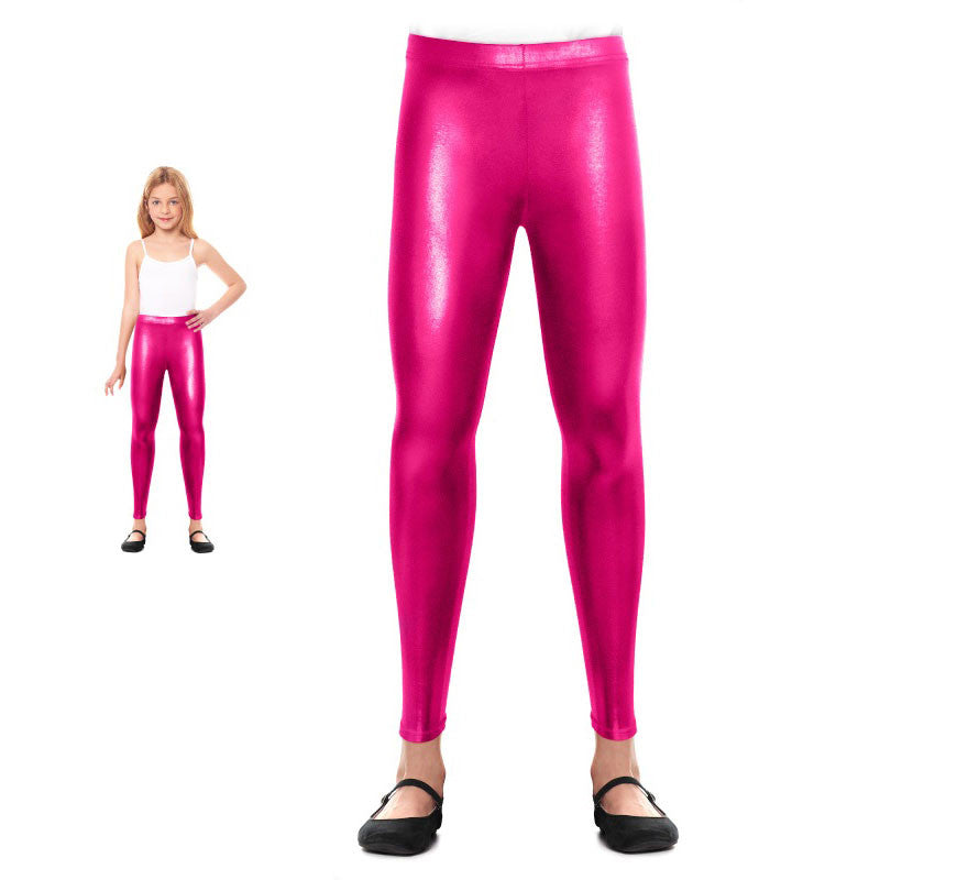 Leggins Metalizado fucsia para niña