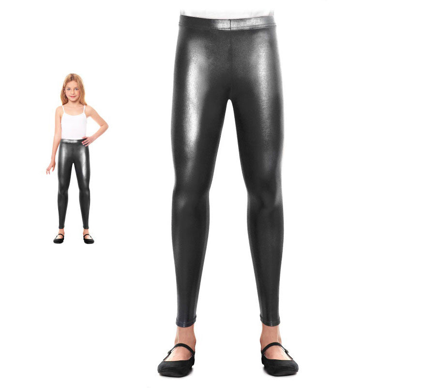 Leggins Metalizado negro para niña