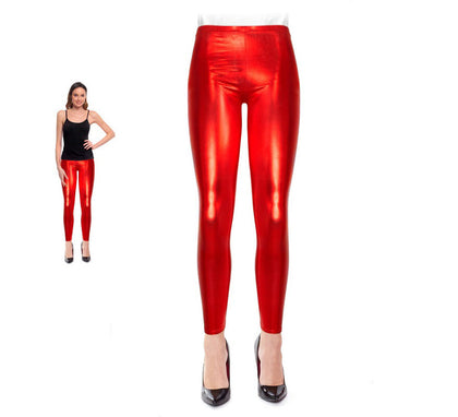 Leggins Metalizado rojo para mujer