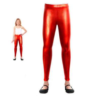 Leggins Metalizado rojo para niña