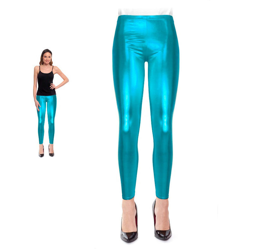 Translation missing: en.Leggins Metalizado turquesa para mujer