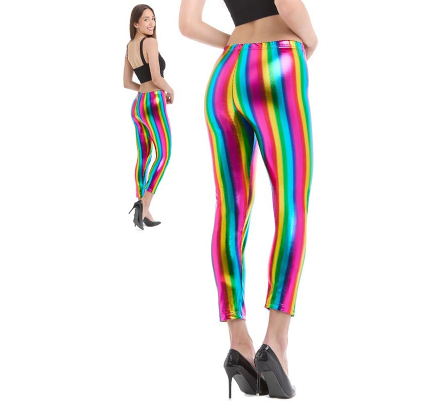 Leggins metalizados Arcoíris para mujer