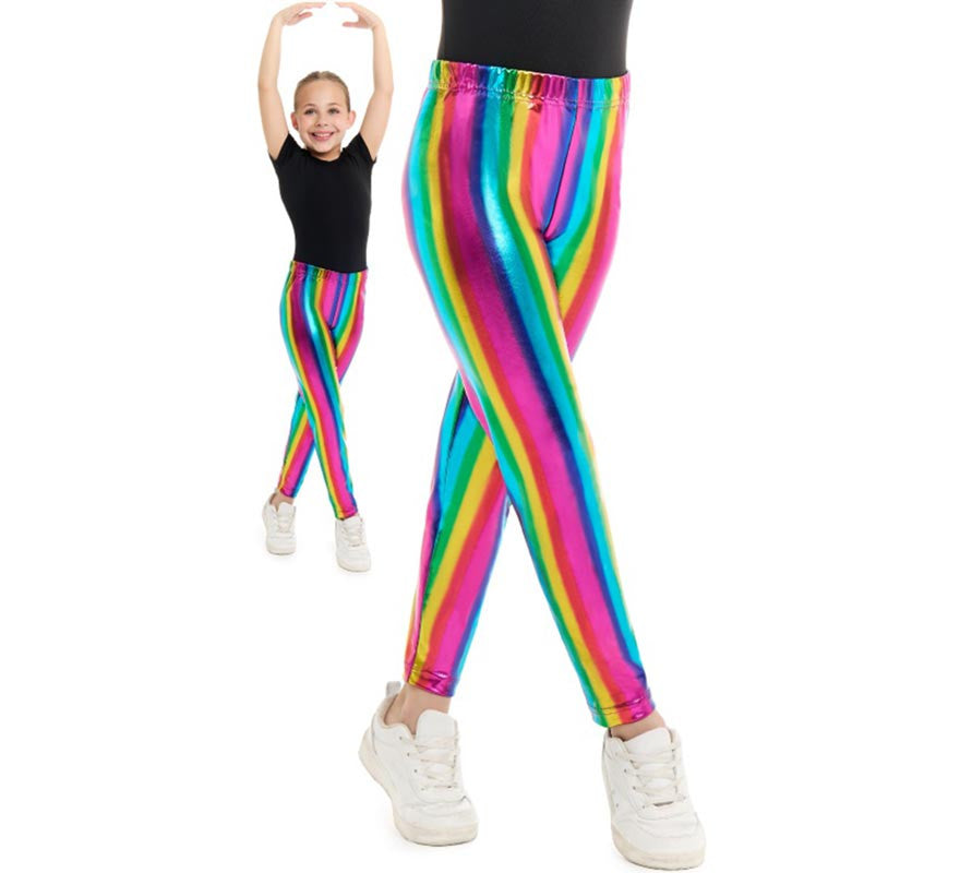 Leggins metalizados Arcoíris para niña