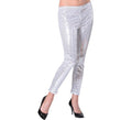 Leggins plateados con lentejuelas para mujer