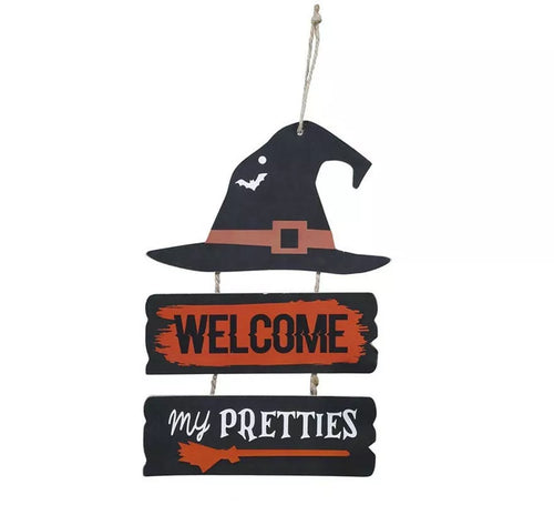 "Letrero Bruja ""Welcome"" de 32x21 cm"