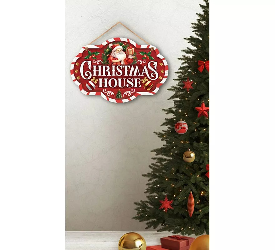 Translation missing: en.Letrero Christmas House rojo de 30x20 cm