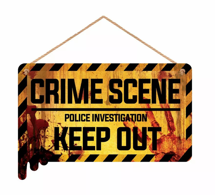 Translation missing: en.Letrero Crime Scene de madera de 30X20 cm