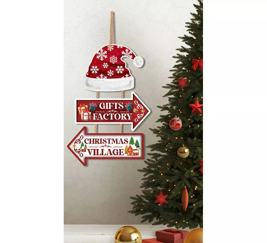 Translation missing: en.Letrero Gifts Factory y Christmas Village de 36x24 cm