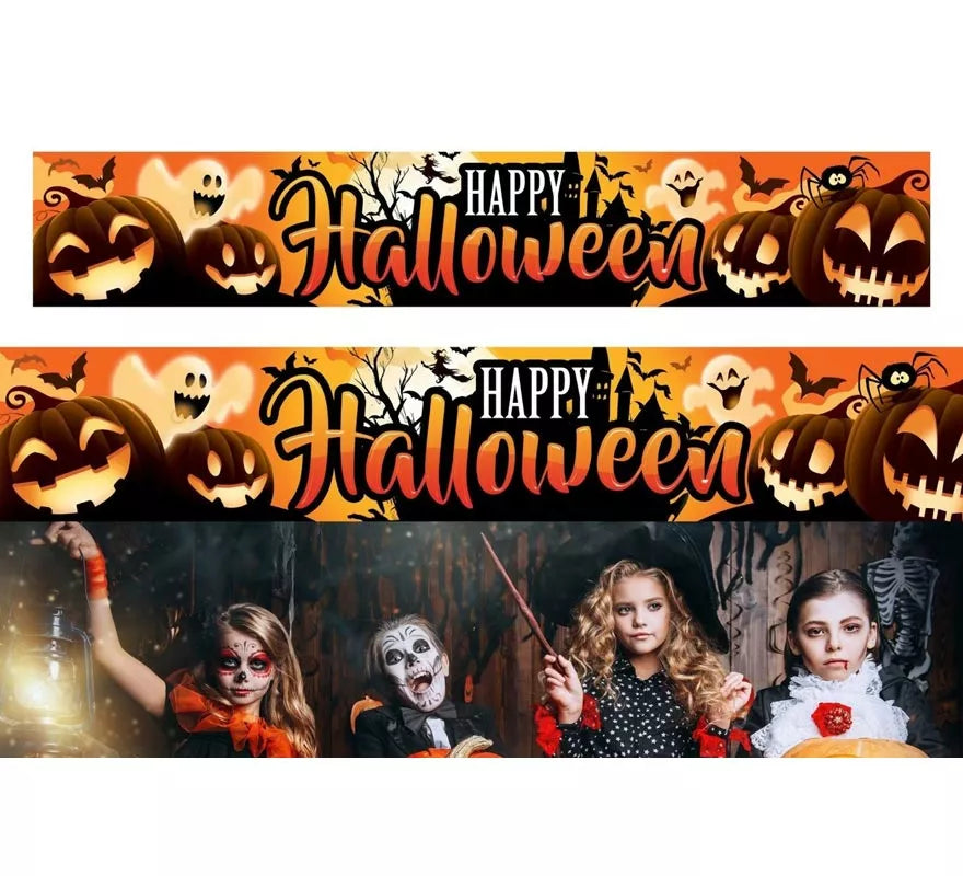 Translation missing: en.Letrero Happy Halloween de tela de 290x50 cm