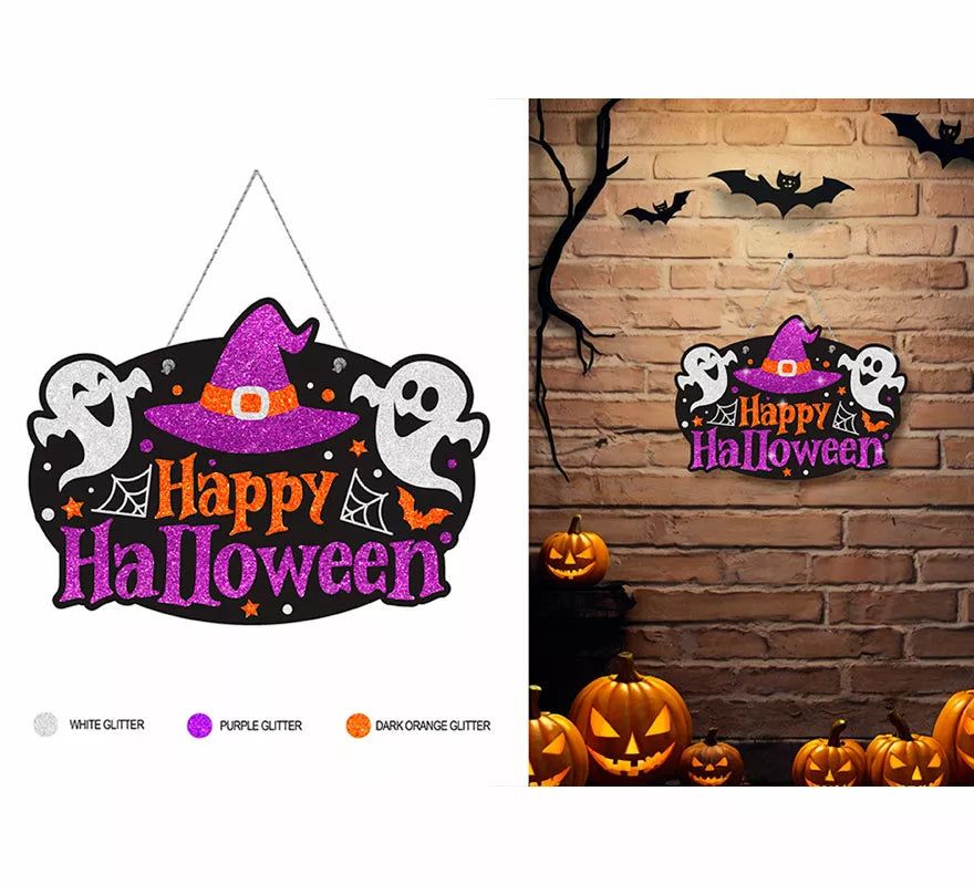 Translation missing: en.Letrero Happy Halloween Fantasmas de 37x27 cm