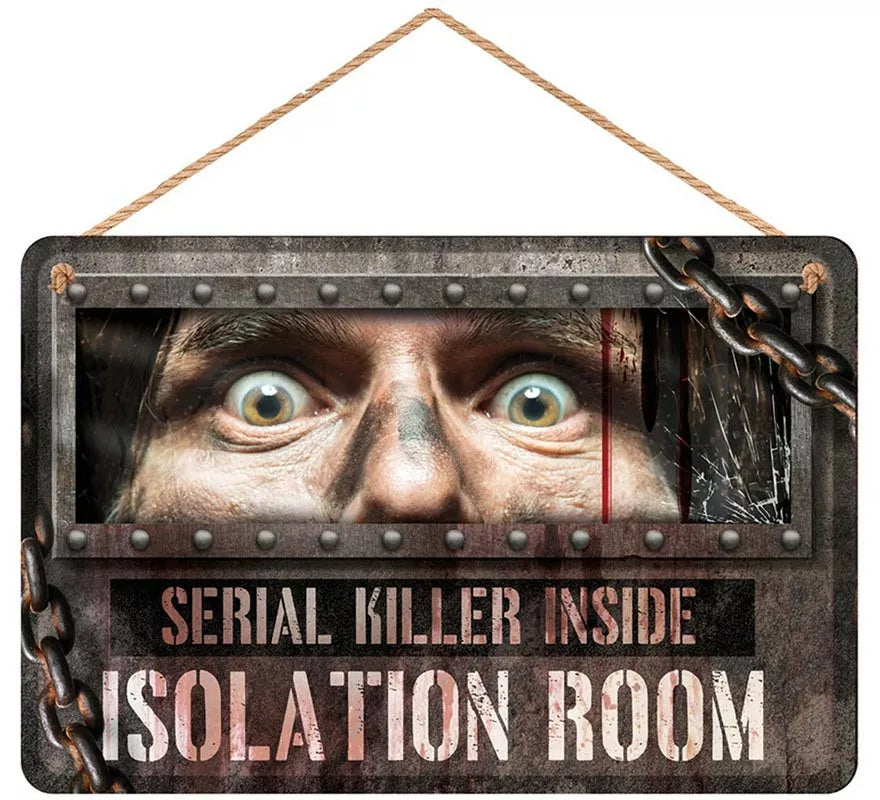 Letrero Isolation Room 30x20 cm Madera